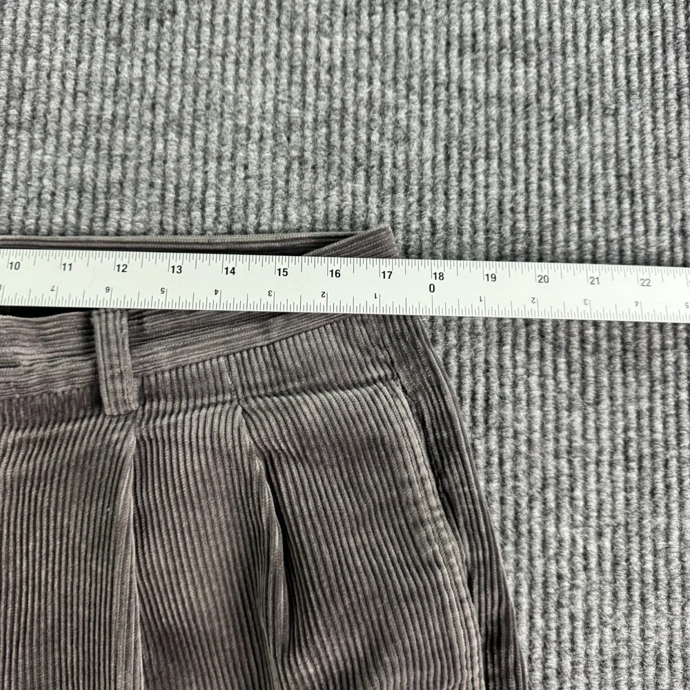 Vintage Banana Republic Pants Men 35x28 Gray Corduroy Pleated Cuffed Smithfield